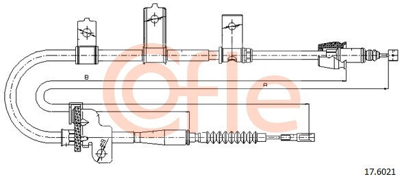 Seilzug, Feststellbremse hinten links Cofle 17.6021 von Cofle