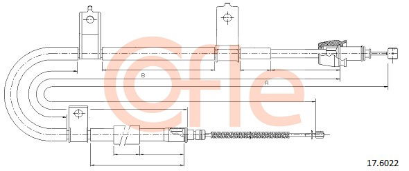 Seilzug, Feststellbremse hinten links Cofle 17.6022 von Cofle