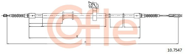 Seilzug, Feststellbremse hinten rechts Cofle 10.7547 von Cofle