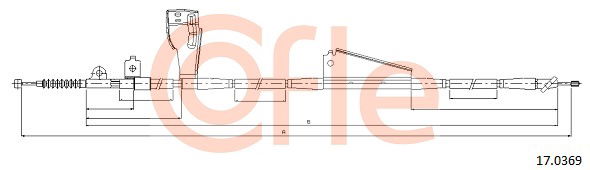 Seilzug, Feststellbremse hinten rechts Cofle 17.0369 von Cofle