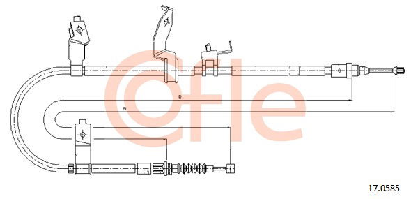 Seilzug, Feststellbremse hinten rechts Cofle 17.0585 von Cofle