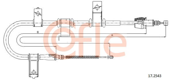 Seilzug, Feststellbremse hinten rechts Cofle 17.2543 von Cofle