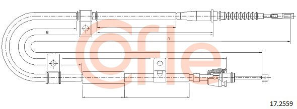 Seilzug, Feststellbremse hinten rechts Cofle 17.2559 von Cofle