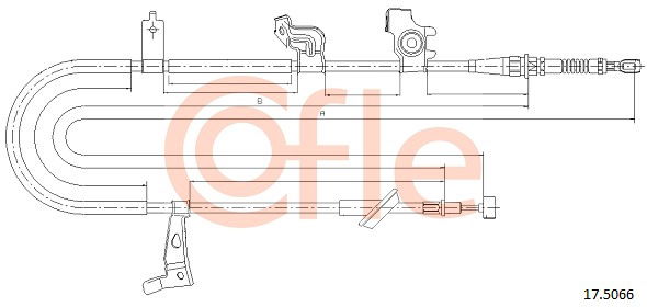 Seilzug, Feststellbremse hinten rechts Cofle 17.5066 von Cofle