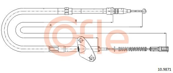 Seilzug, Feststellbremse hinten rechts Cofle 92.10.9871 von Cofle