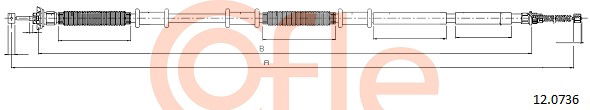 Seilzug, Feststellbremse hinten rechts Cofle 92.12.0736 von Cofle