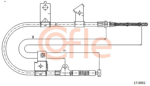 Seilzug, Feststellbremse hinten rechts Cofle 92.17.0001 von Cofle