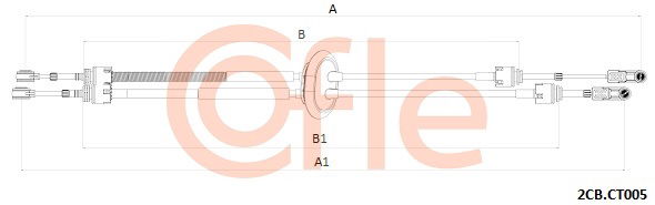 Seilzug, Schaltgetriebe Cofle 2CB.CT005 von Cofle