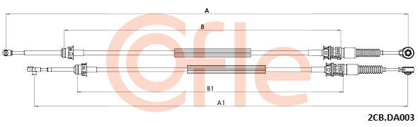 Seilzug, Schaltgetriebe Cofle 2CB.DA003 von Cofle