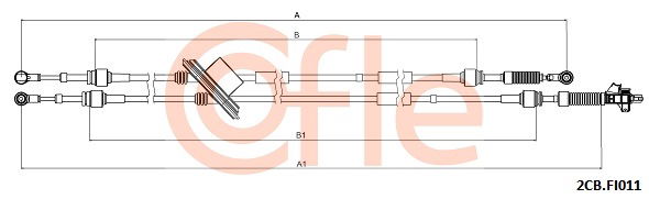 Seilzug, Schaltgetriebe Cofle 2CB.FI011 von Cofle