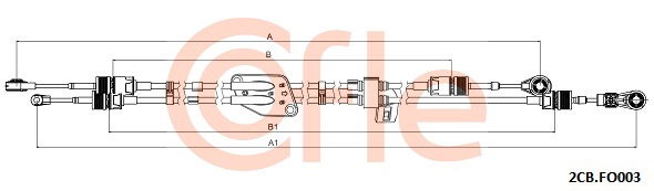 Seilzug, Schaltgetriebe Cofle 2CB.FO003 von Cofle