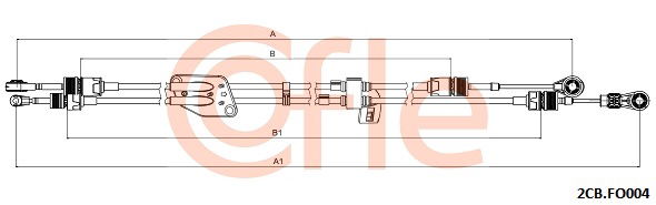 Seilzug, Schaltgetriebe Cofle 2CB.FO004 von Cofle