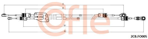 Seilzug, Schaltgetriebe Cofle 2CB.FO005 von Cofle