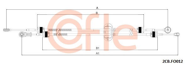 Seilzug, Schaltgetriebe Cofle 2CB.FO012 von Cofle