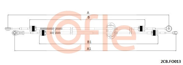 Seilzug, Schaltgetriebe Cofle 2CB.FO013 von Cofle