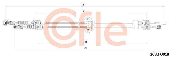 Seilzug, Schaltgetriebe Cofle 2CB.FO018 von Cofle