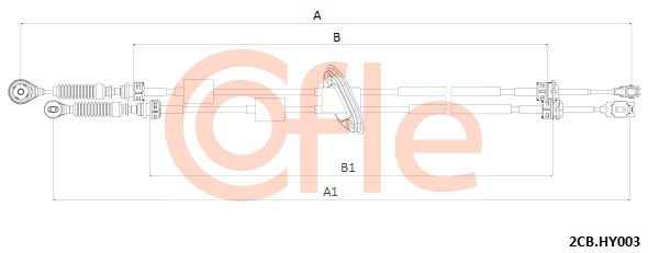 Seilzug, Schaltgetriebe Cofle 2CB.HY003 von Cofle