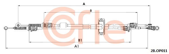 Seilzug, Schaltgetriebe Cofle 2CB.OP011 von Cofle