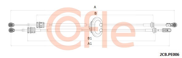 Seilzug, Schaltgetriebe Cofle 2CB.PE006 von Cofle