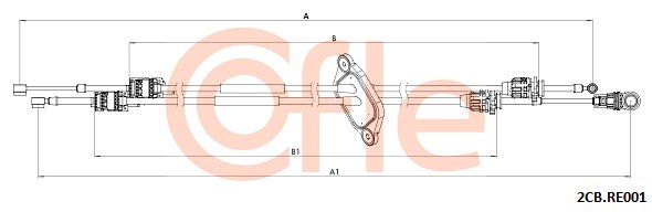 Seilzug, Schaltgetriebe Cofle 2CB.RE001 von Cofle