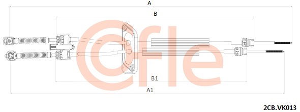 Seilzug, Schaltgetriebe Cofle 2CB.VK013 von Cofle