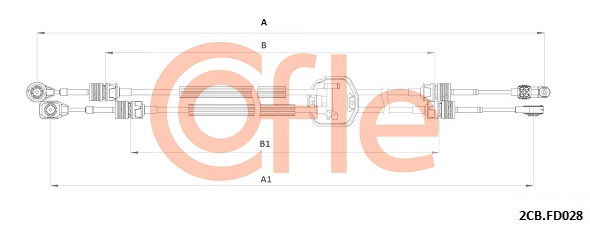 Seilzug, Schaltgetriebe Cofle 92.2CB.FD028 von Cofle