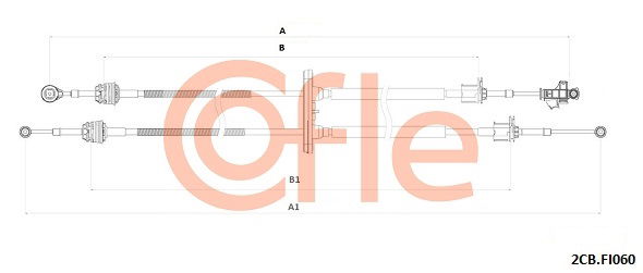 Seilzug, Schaltgetriebe Cofle 92.2CB.FI060 von Cofle