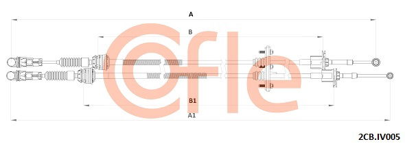 Seilzug, Schaltgetriebe Cofle 92.2CB.IV005 von Cofle