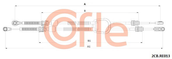 Seilzug, Schaltgetriebe Cofle 92.2CB.RE013 von Cofle