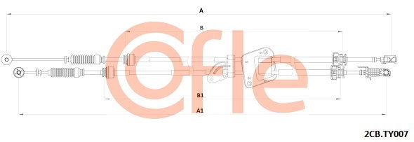 Seilzug, Schaltgetriebe Cofle 92.2CB.TY007 von Cofle