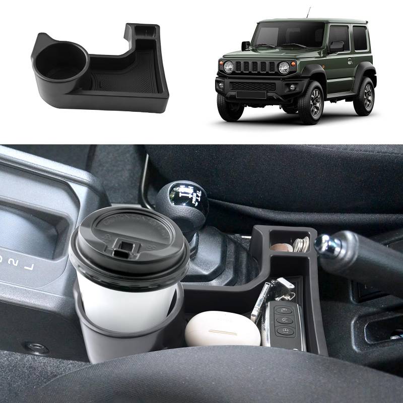 Coleya Mittelkonsole Aufbewahrungsbox Kompatibel mit Suzuki Jimny JB64 JB74 2018-2024 (AT), Jimny Zubehör Armlehne Organizer, Jimny Mittelarmlehne Handschuhfach Mit Rutschfestermatte (Schwarz) von Coleya