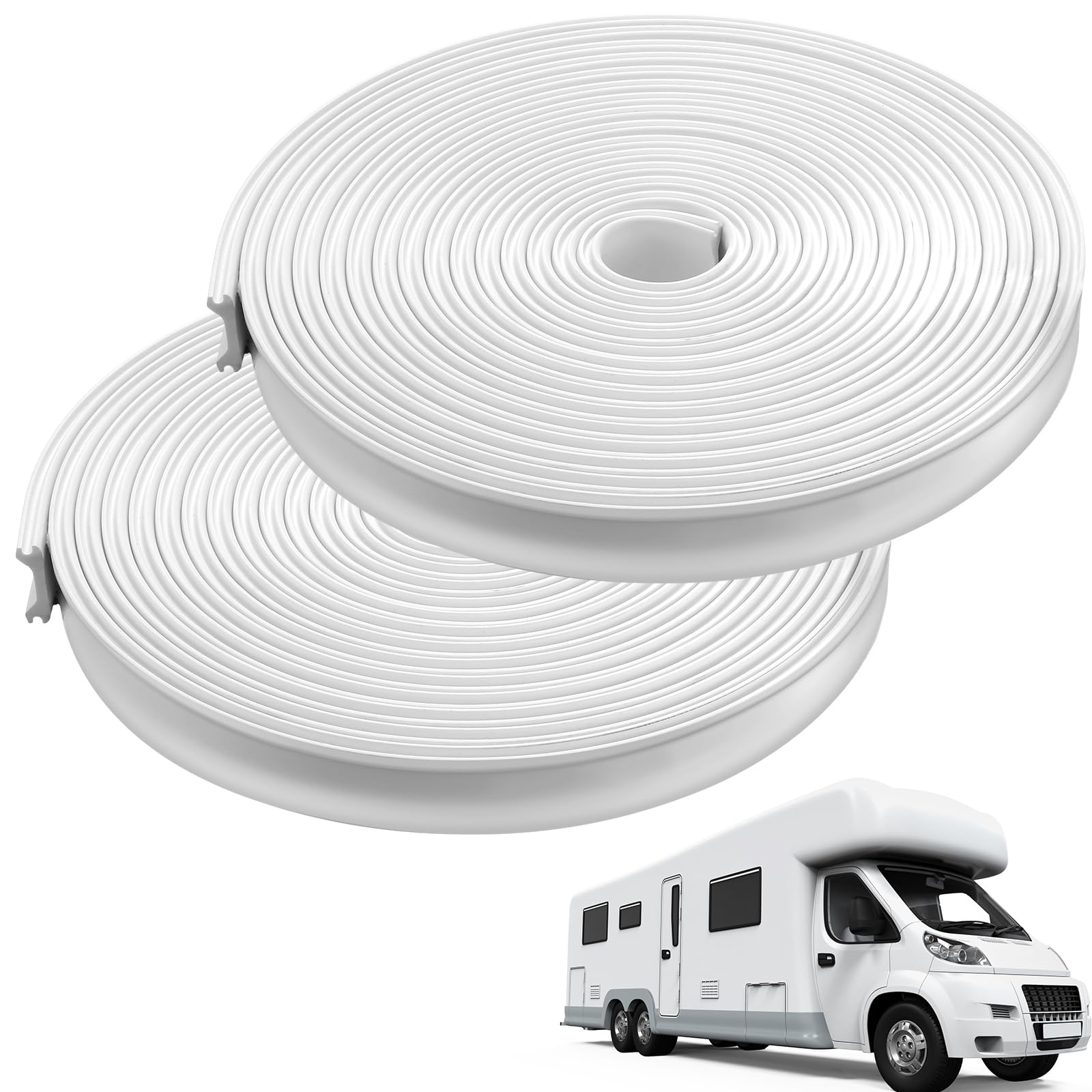 Colingmill Zierleiste für Wohnmobile, Wohnmobile, 15,2 m, 2 Rollen, flexible Schraubenabdeckung, weißes Vinyl, Wohnmobil-Verkleidung für Wohnmobile, Wohnmobile und Reiseanhänger, 15,2 m von Colingmill