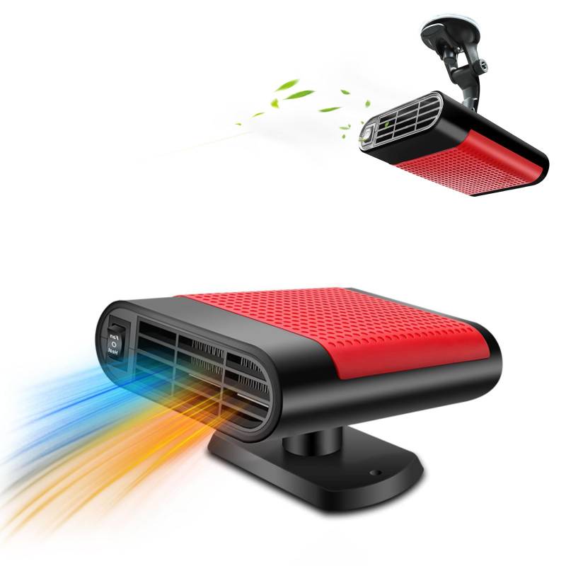 Collect Light Auto heizung 12V 150W 2 in 1 Heizung/Kühlung Tragbare Demister Heater 360° Drehbar Windschutzscheibe Defroster Plug in Zigarettenanzünder heizlüfter Auto Fan (Rot) von Collect Light