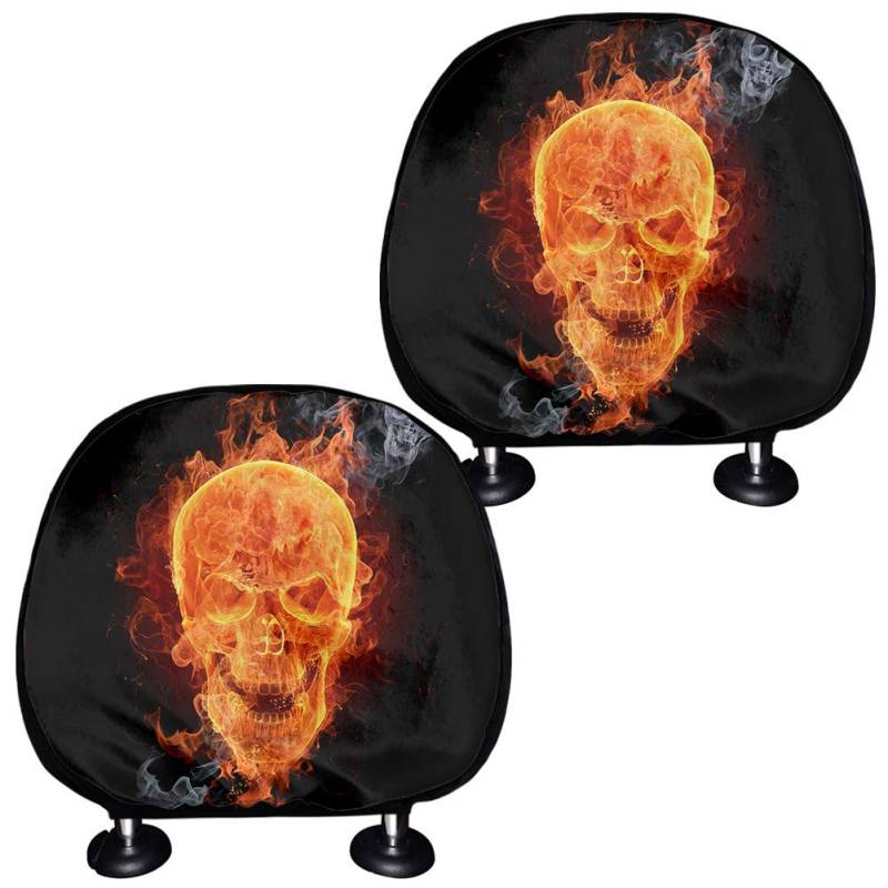 Coloranimal Coloranimal-Headrest-10 Sitzbezug, polyester, Einheitsgröße, Feuerschädel, Stück: 1 von Coloranimal