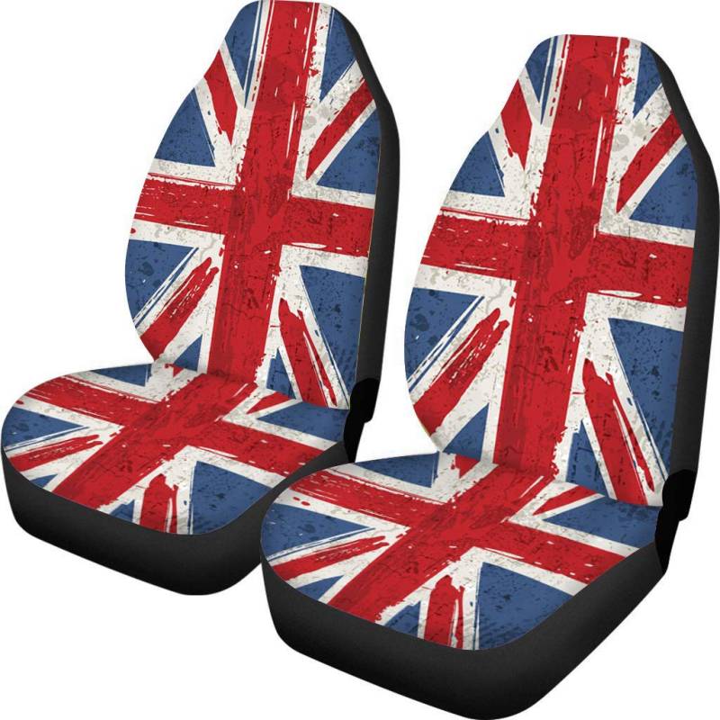 Coloranimal verdicken Polyester autositzbezug Set von 2 universal fit Klassische Union Jack Flagge uk England Fahnen Design Auto schutzhülle LKW fahrzeuginnenraum von Coloranimal