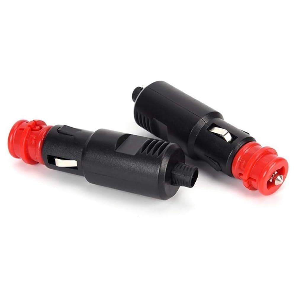 2 Stück Zigarettenanzünder Stecker Autostecker 12V-24V Sicherheits Universalstecker Normstecker mit 8A 10A Sicherung für Auto LKW Auto Motorrad Kühlbox Navigation Auto Handstaubsauger von Comforty