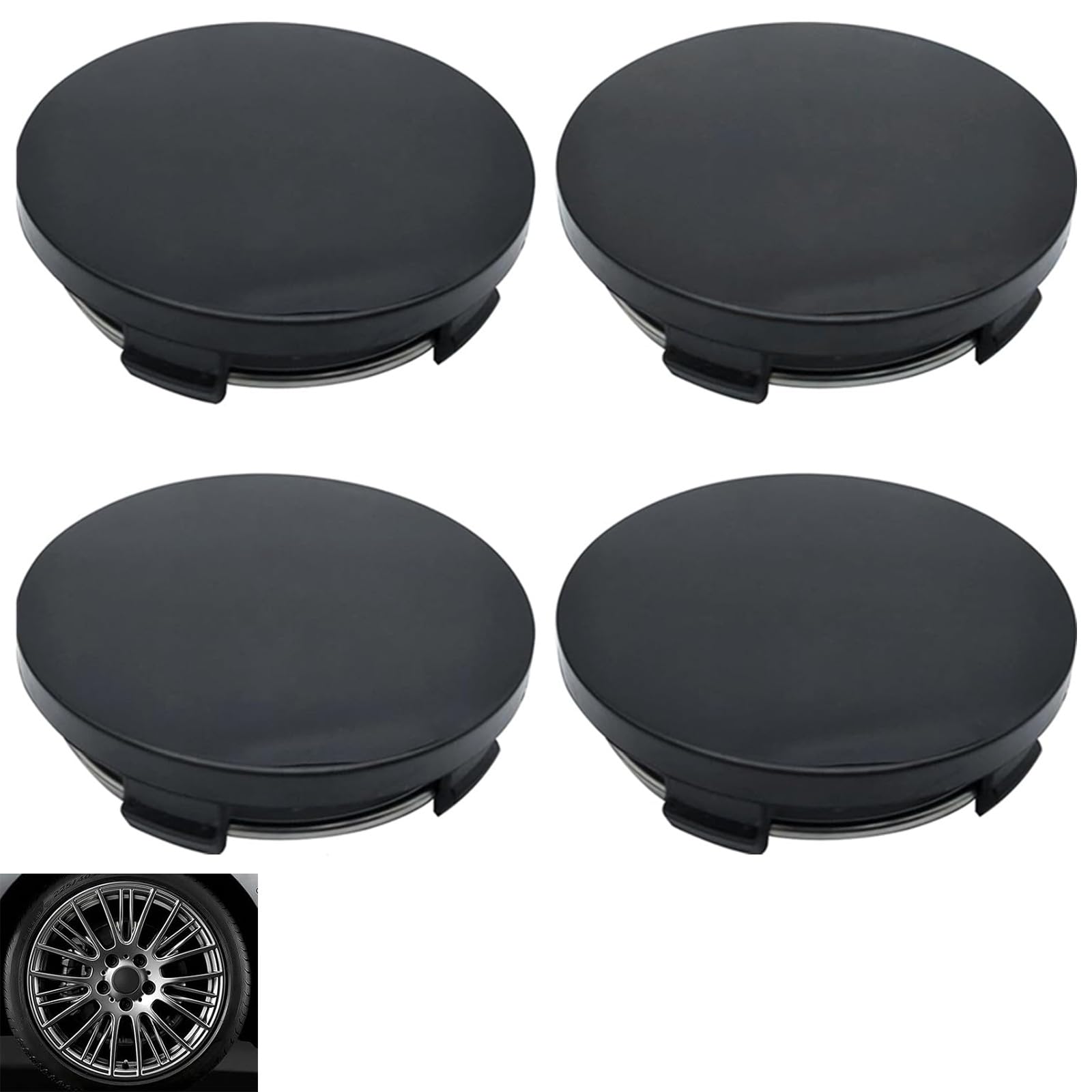 4 x 60mm Universal Schwarz Alufelgen Nabenkappen,Radnabendeckel,Radkappen Felgenkappen,Nabenkappen,Felgenkappen,Kappen Felgendeckel,Kappen Felgendeckel,Nabendeckel Auto 60mm Radkappen Felgenkappen von Comioke