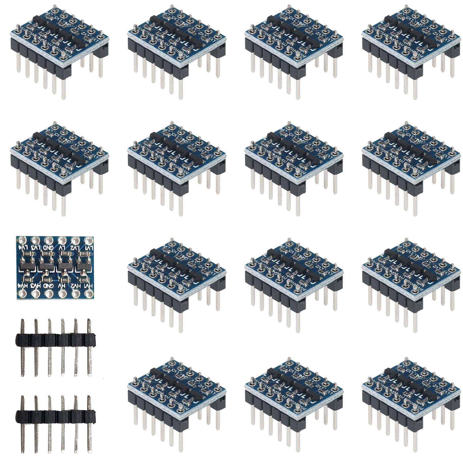 Level Converter, Level Shifter, 15 Stücke 4-Kanal Pegelwandler, Bi Directional Level Shifter, Level Shifter 3V 5V, Level Shifter 3V, Level Converter 5V, Konverter 4 Kanal Pegelwandler 3V Zu 5V von Comioke