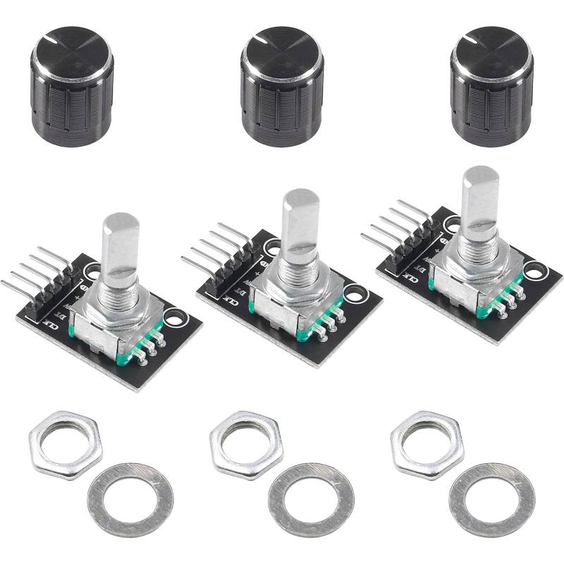 Rotary Encoder Module, Dreh Encoder, Drehgeber, Rotary Encoder, Encoder, Rotary Encoder Modul Drehgeber, Drehgeber Rotary Encoder Modul, Drehwinkelgeber, 360 Grad Drehgeber Drehwinkelgeber,3 Stück von Comioke