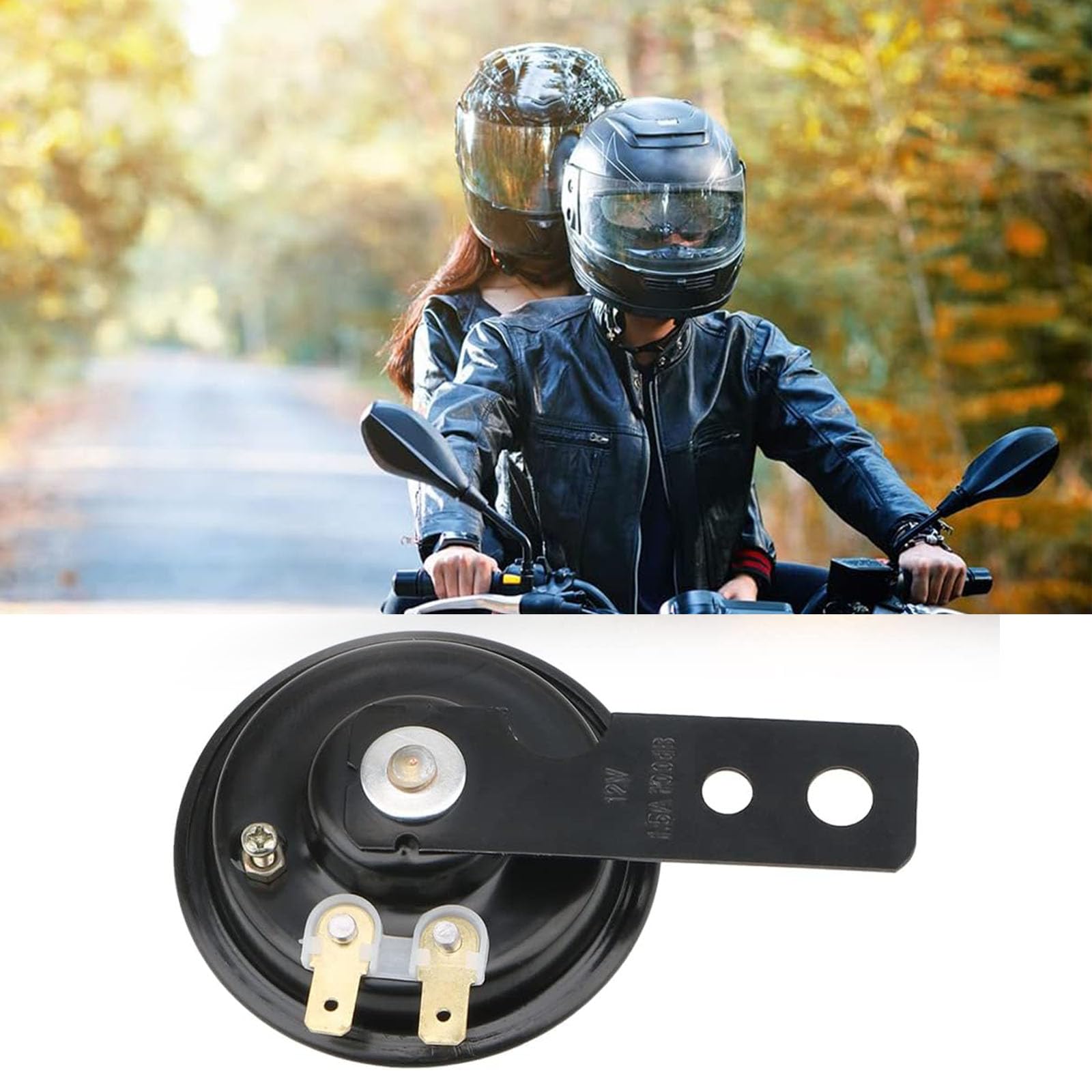 Universal Laut Horn Hupe 12V, Motorrad Horn 12V, Signalhorn für Motorrad, Fahrzeug Auto LKW Moped Roller Scooter Schwarz beschichtetes Metall, verwendet für Motorräder und Fahrzeuge von Comioke