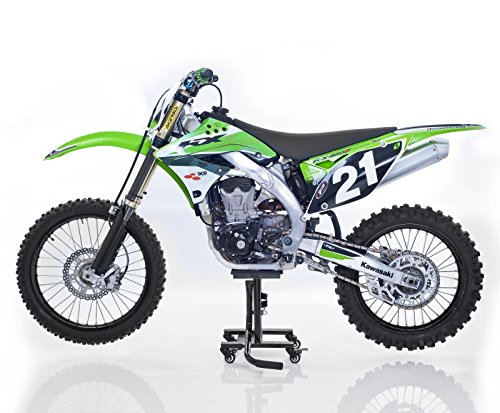 ConStands - Motocross-Ständer für Kawasaki KX 250/450 F, KX 85/100/ 125 F mit Rollen Mover Enduro Supermoto Trial Schwarz von ConStands