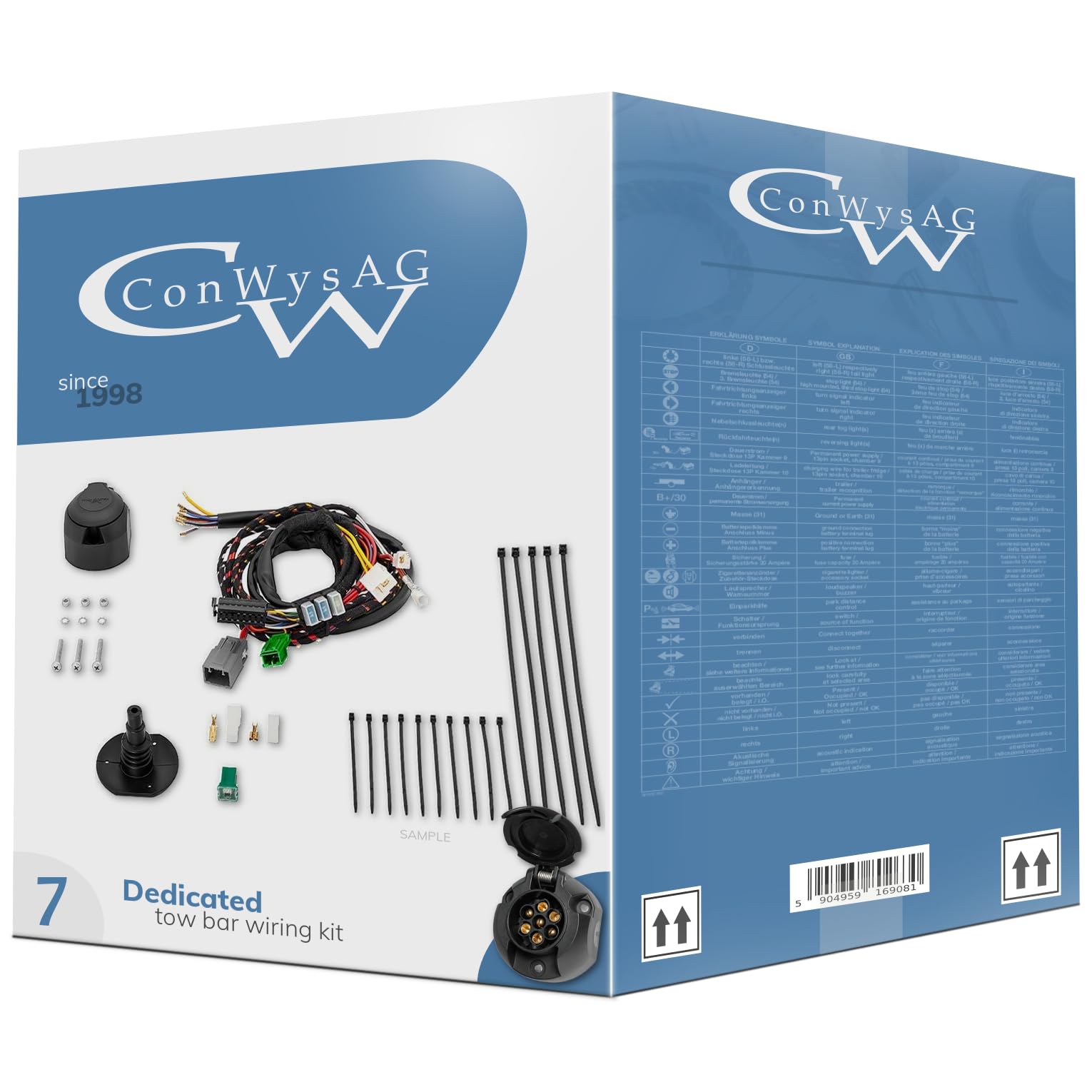 ConWys AG Fahrzeugspezifisch Elektrosatz 7-pol kompatibel mit Audi A6 C5 4B Allroad 05.2000-04.2006 von ConWys AG