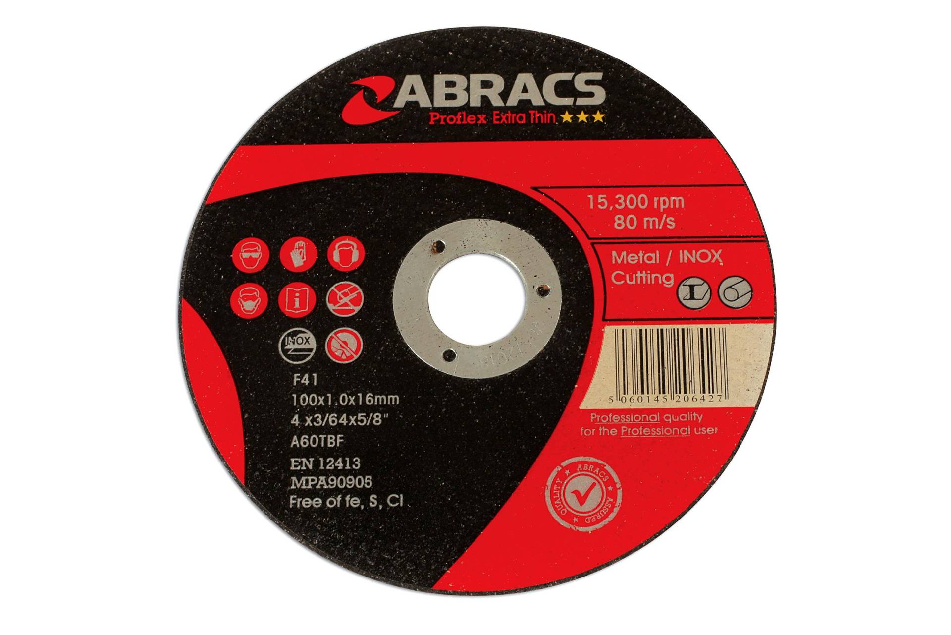 Connect 32144 Abracs Extra Thin Flat Cutting Discs 100mm x 1.0mm 10pc von Connect