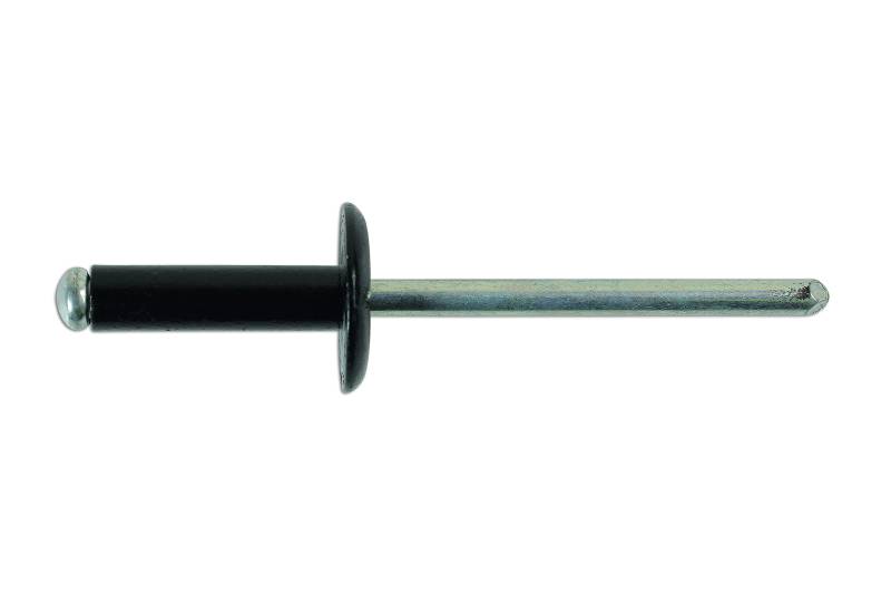 Laser Tools Connect 32891 Nieten mit großem Flansch, 4,0 x 14 mm, Schwarz, 100 Stück von Connect