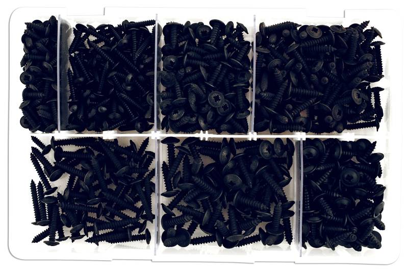 Connect 35002 Assorted Self Tapping Black Flanged Screws Box 700pc von Laser