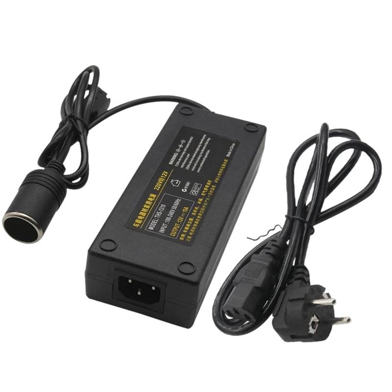 Contencinty 12V 15A 160W Auto Strom 220V zu 12V Auto Strom Adapter Konverter Auto Haus Zigaretten AnzüNder Konverter EU Stecker von Contencinty