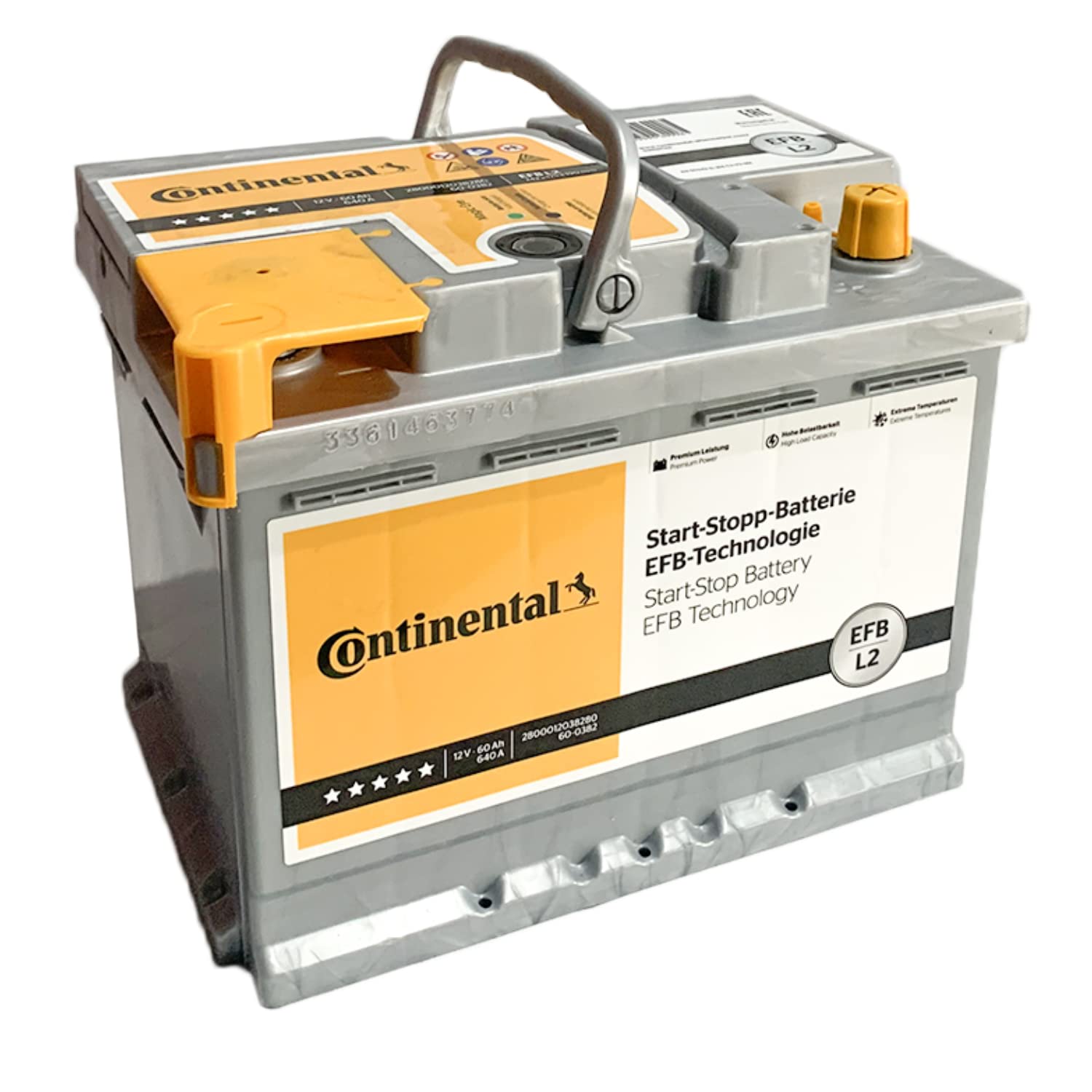 Autobatterie Continental EFB - 12V 60Ah 560A Start-Stop von Continental