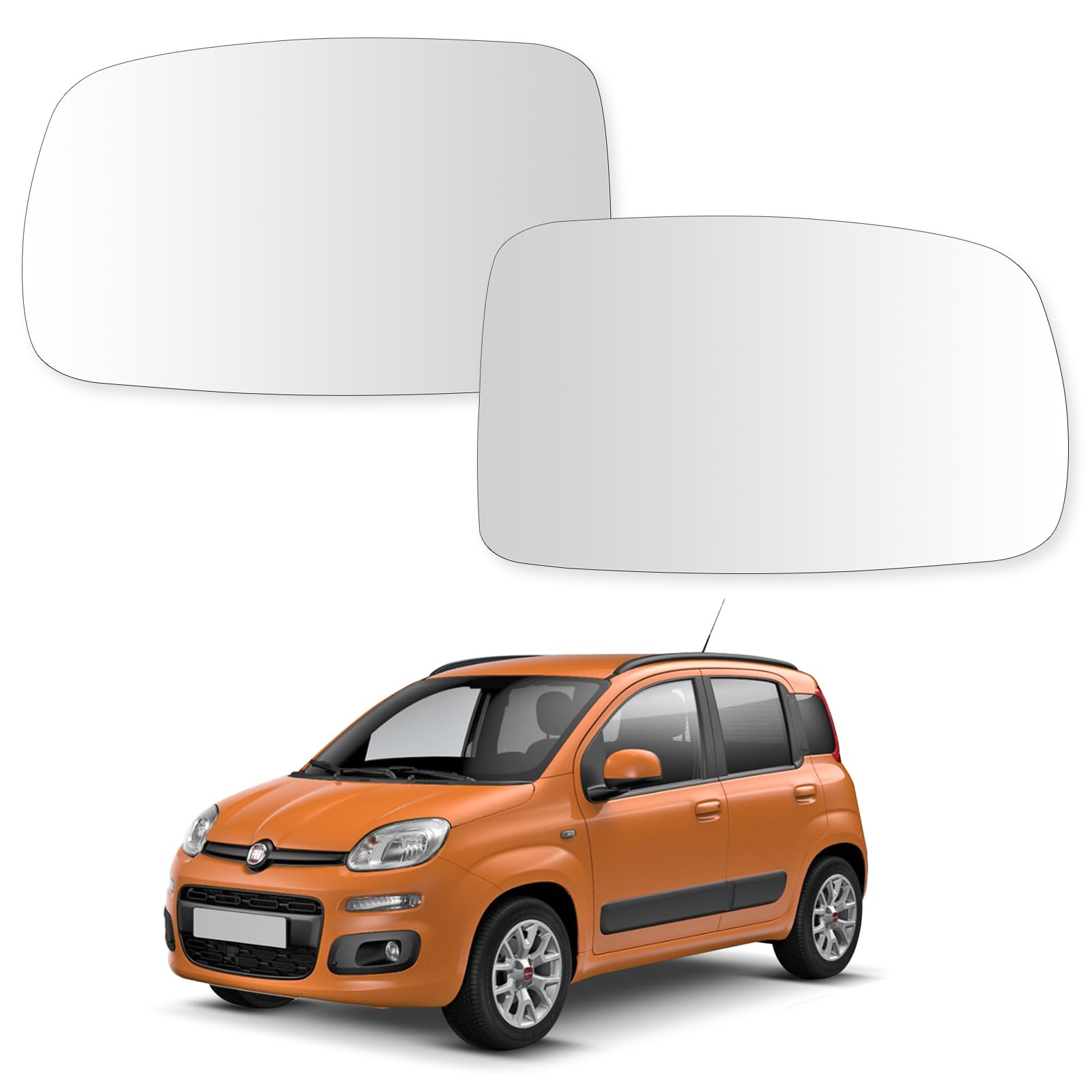 Convitex Spiegelglas Fiat Panda Konvexe Ersatzspiegel Asphärisch Passend für Fiat Panda 169 2003 2004 2005 2006 2007 2009 Spiegelglas Ersatzspiegelglas Links+Rechts Stück von Convitex