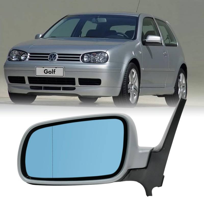 Convitex Golf 4 Außenspiegel Links Komplett 1997-2006 Bora Spiegel von 1998 bis 2005 Mechanisch Lackierbar Spiegel mit Asphärisch Blau Spiegelglas Großes Ausführung von Convitex