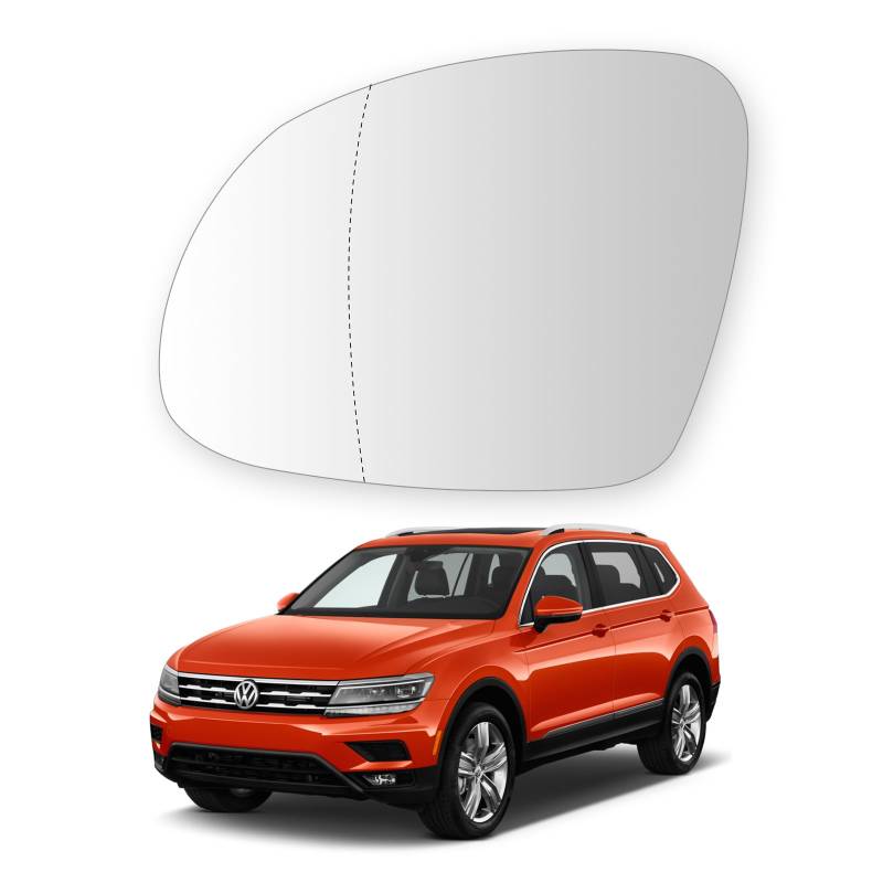 Convitex Links Spiegelglas für Tiguan 5N 07-18 Asphärisch Ersatz Spiegel Glas für Sharan 7N1 7N2 10-15, Außenspiegel Glas für Seat Alhambra 710 711 10-18, Ersatzspiegelglas Yeti 5L 09-17 Fahrerseite von Convitex